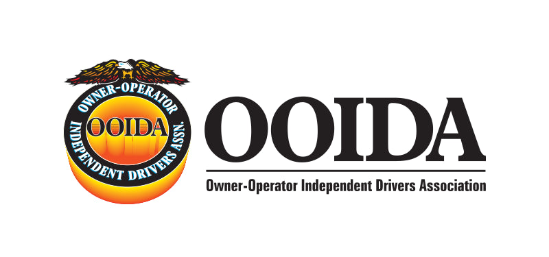 OOIDA logo featuring a circular emblem with an eagle and the text “Owner-Operator Independent Drivers Association,” alongside bold “OOIDA” lettering on a light background.